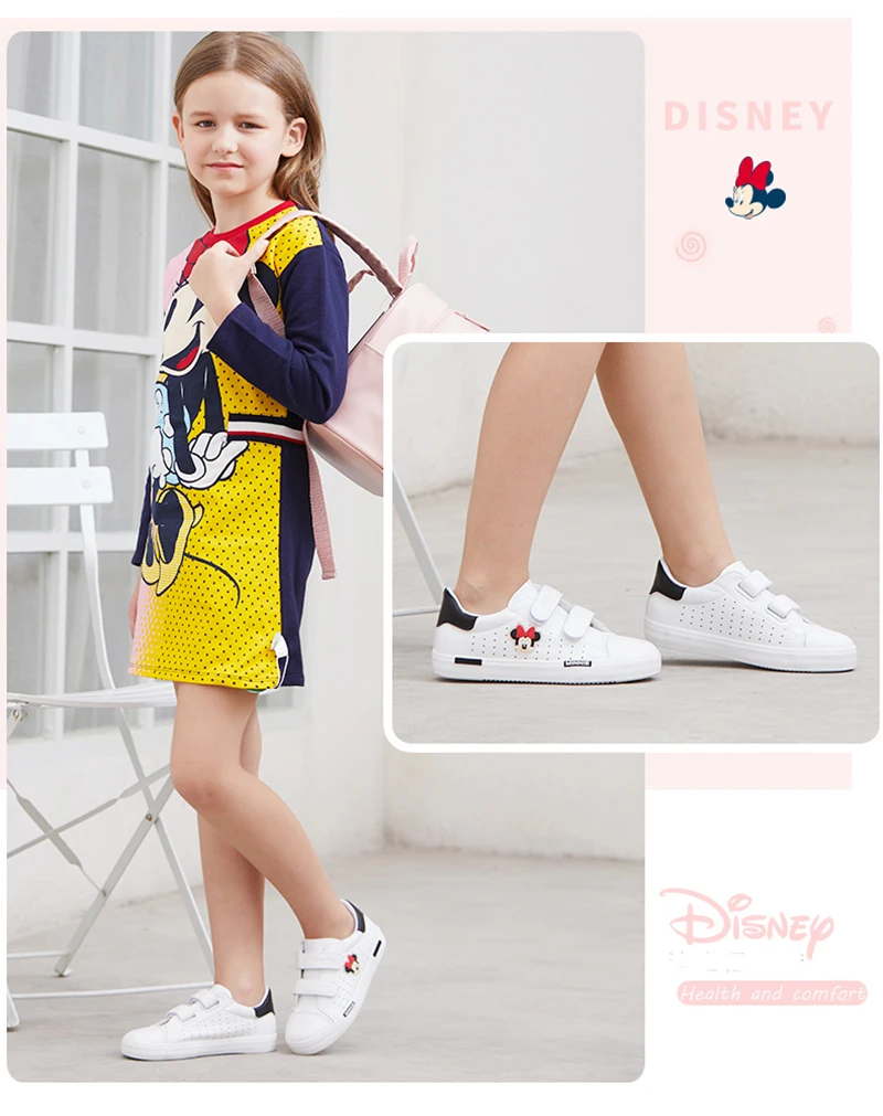 Disney/повседневная детская обувь с Микки Маусом для мальчиков и девочек; кроссовки; дышащая обувь на плоской подошве; износостойкая нескользящая обувь; размеры 27-37