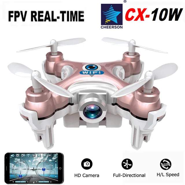 

Cheerson CX-10W Mini Quadcopter Wifi FPV With 0.3MP Camera LED RC 3D Flip 4CH Mini RC Drone Toy Gift