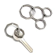 Gossip Key Ring Outdoor TC4 Titanium Alloy Key Ring CNC Machining Octagon EDC Keychain Buckle Gossip Key Ring Outdoor TC4 Titanium Alloy Key Ring CNC Machining Octagon EDC Keychain Buckle