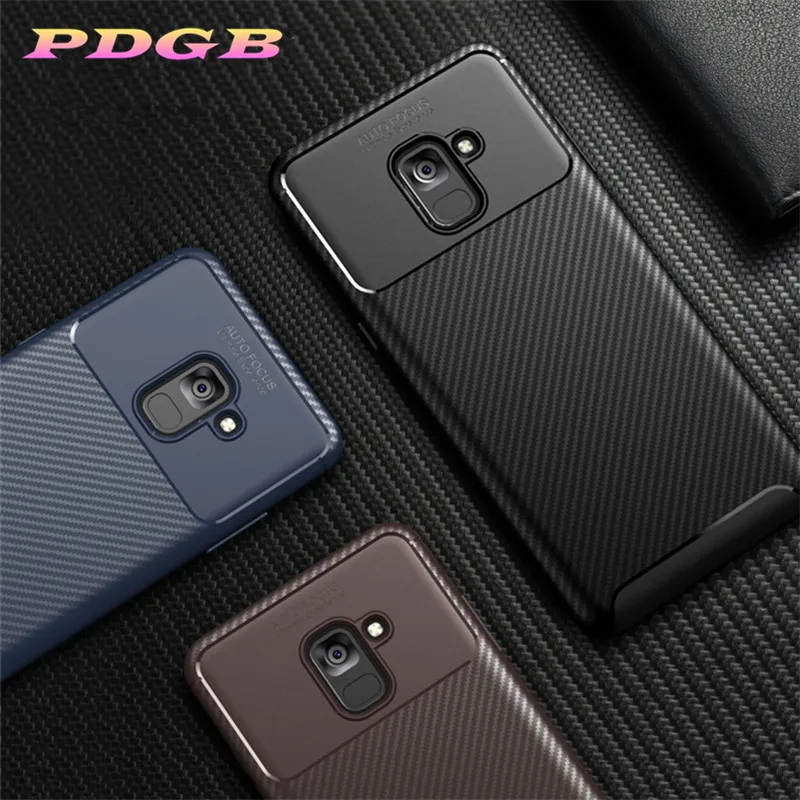 

PDGB Rugged TPU Case For Samsung Galaxy M10 M20 M30 A40s A10 A20 A30 A40 A50 A70 A20e A2 Core Carbon Fiber Texture Cover Shell