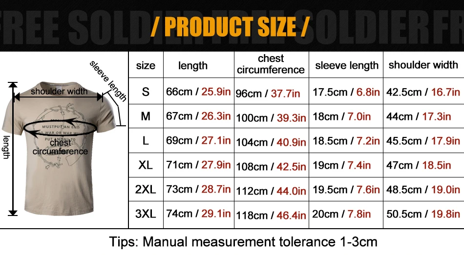 FREE SOLDIER outdoor sports camping hiking tactical round neck t shirt for men short sleeve in summer