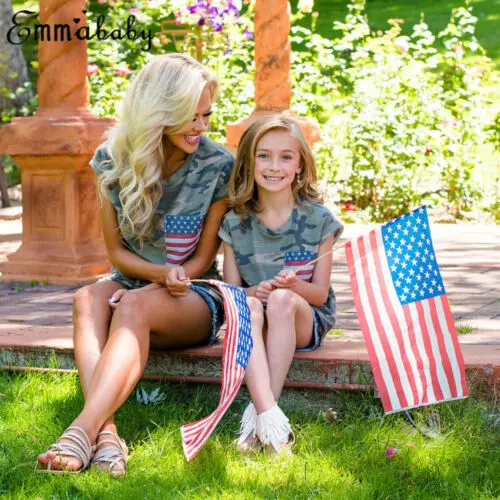 

Mommy And Me Outfits Mother Daughter Family Matching Summer Short Sleeve T-shirt Women Kids Blouse