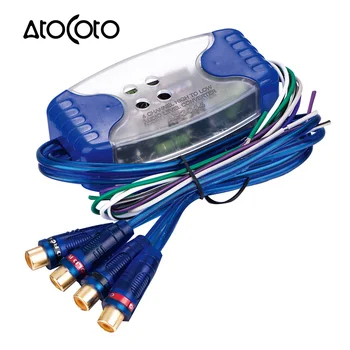 

4RCA Ground Loop Isolator Adapter for Car Audio High to Low Level Adjustable Converter
