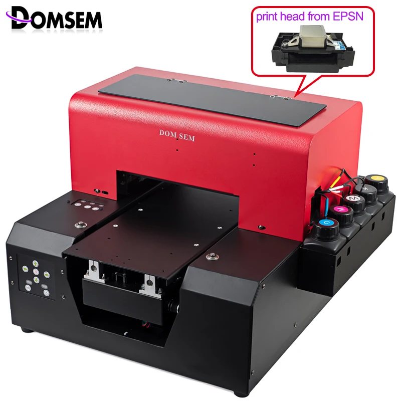 DOMSEM A4 size UV inkjet Wood Printer with EPSON printhead DX7 DX5