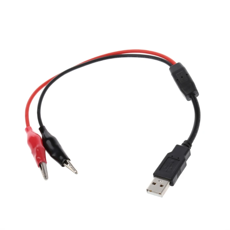 

Copper Alligator Clips with Wire Male USB Connector Test Leads Crocodile Clamp