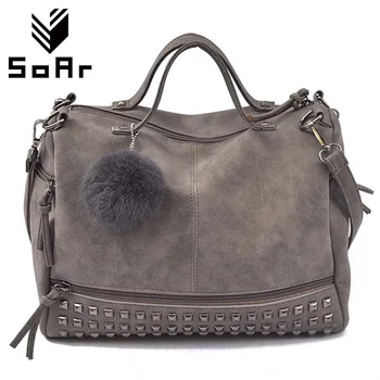 

SoAr Luxury Women Messenger Shoulder Bags Handbags Women Famous Brands Designer High Quality Ladies Handbag 2017 Fashion Rivet 5