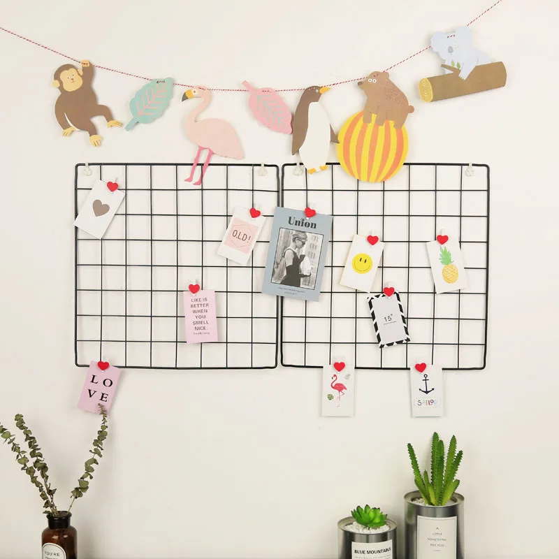 

Bedroom Photo Decoration Iron Grid Heart-shaped Clip Photography Props Desktop Shooting Background Backdrop Board Accessories