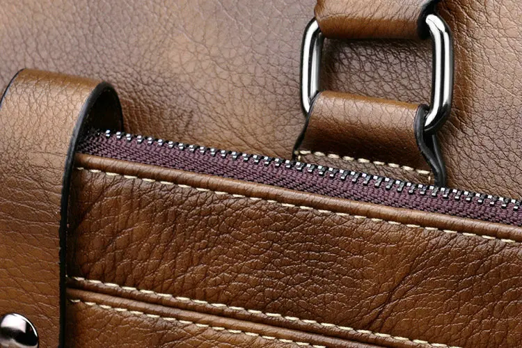 Men Briefcases Genuine Leather Handbag 15"Laptop Briefcase Messenger Shoulder Crossbody Bag Men's Bag Business Portfolio