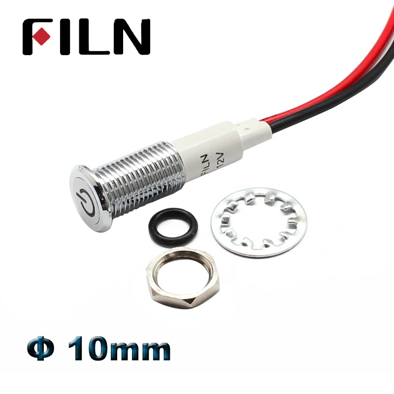 EsportsMJJ 12 8mm LED cruscotto Spia indicatore luminoso con linea e simbolo per la barca auto - #13