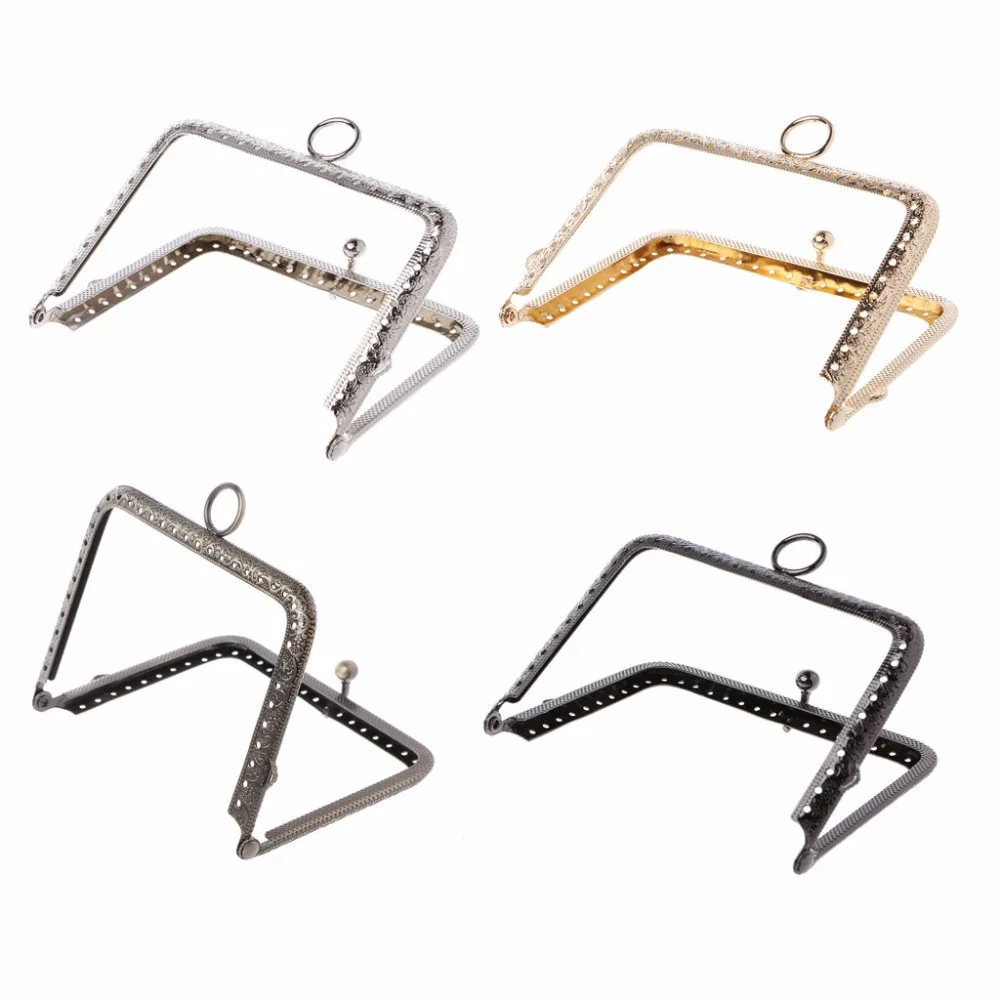 

JAVRICK 11x8cm 1PC Useful Coin Bag Purse Metal Frame Kiss Clasp Making DIY Craft Light gold/Gun black/Silver/Bronze