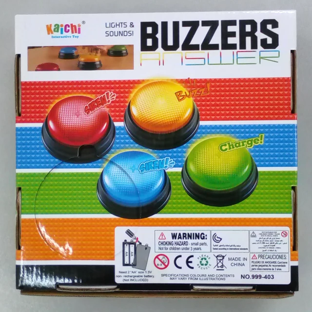 Free Shipping plastic educational toy for family game competition quiz buzzers lights and sounds button buzzer toy 2