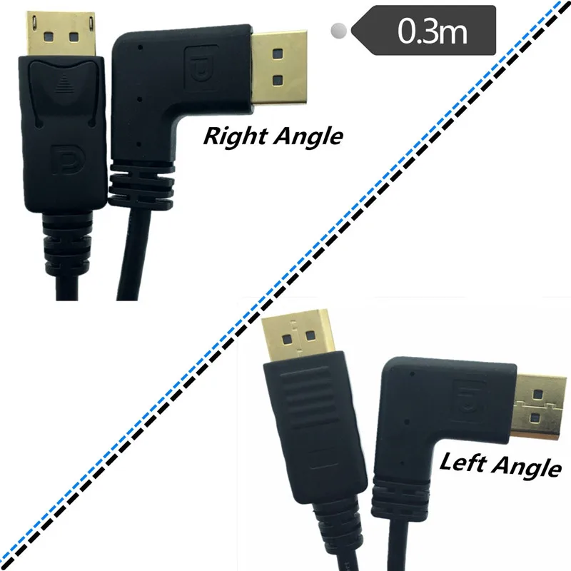 Cable Length: 0.3m, Color: up Computer Cables DisplayPort Male to Male 90 Degree Up & Down & Left & Right Angled Extension Cable for CRT LCD Monitors Projectors 30cm Black Cable Length: 0.3m, Color: up Computer Cables DisplayPort Male to Male 90 Degree Up & Down & Left & Right Angled Extension Cable for CRT LCD Monitors Projectors 30cm Black