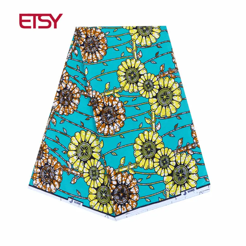

2019 Africa Popular Design Veritable Wax 6 yard/pcs Hollandais Guaranteed Dutch new Wax fabric 24FS1035