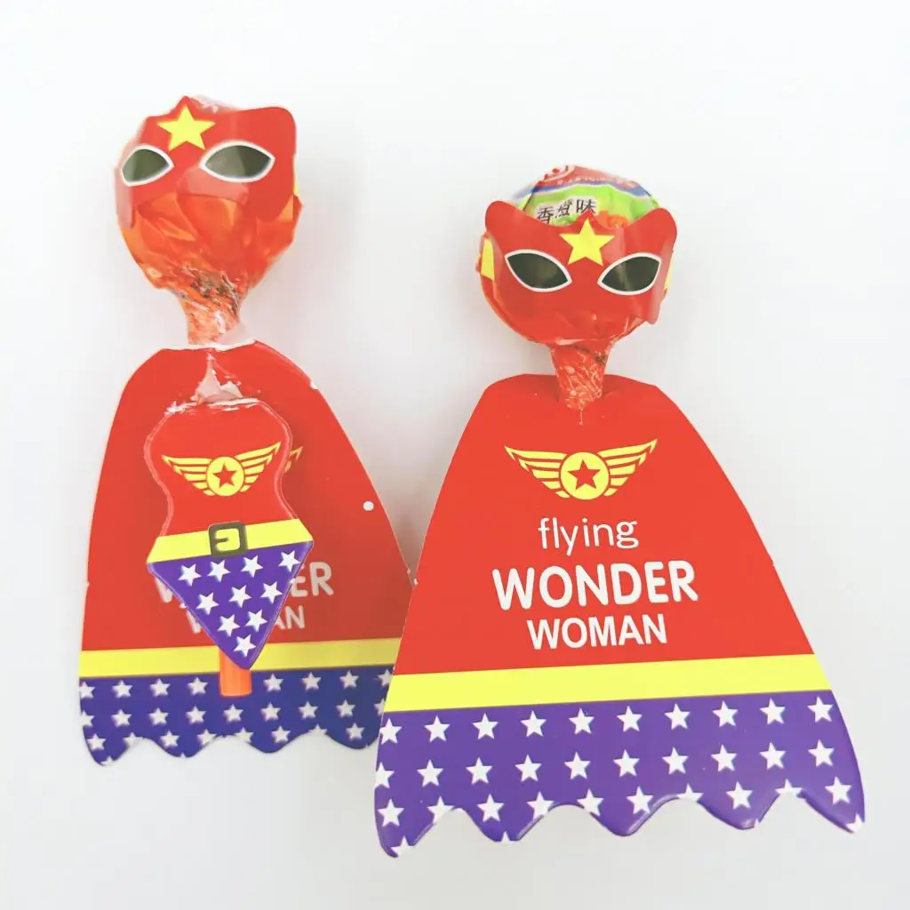

36pcs/set Wonder Woman Candy Lollipop Decoration Card Wedding Supplies Kids Birthday Party Candy Gift Accessories
