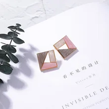 Корейские модные ювелирные изделия Текстура акриловые разноцветные Лоскутные Серьги Геометрические Квадратные Серьги для женщин подарок