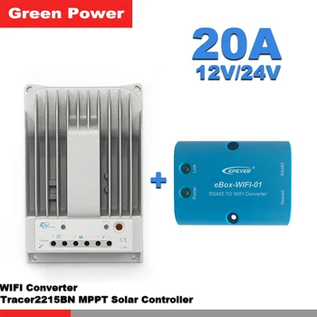 

Tracer2215BN 20A 12V/24V Solar Charge Controller with eBox WIFI module remote control in Android mobile phone set charger data