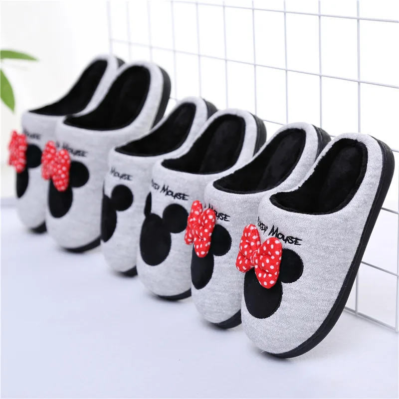 

Disney kids slippers winter home warm girls slippers boys mickey shoes todder soft minnie terlik children pantufa
