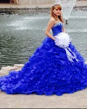 Vestidos de 15 anos 2020 novo azul real quinceanera vestidos querida prateado frisado longo trem bola vestido para festa quinceanera