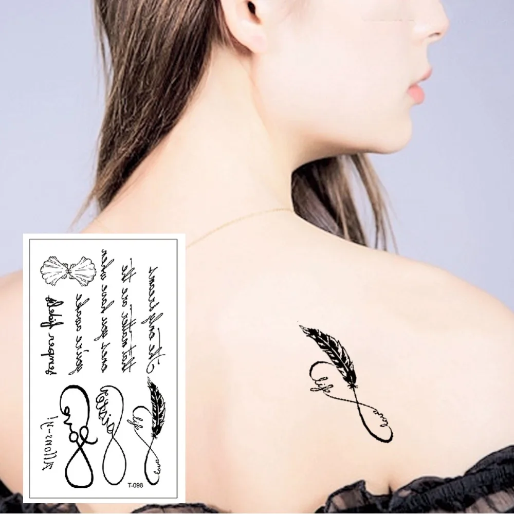 

Body Art Black White Drawing Little Element Finger Small Water Transfer Temporary Flash Fake Tattoos Sticker T-098