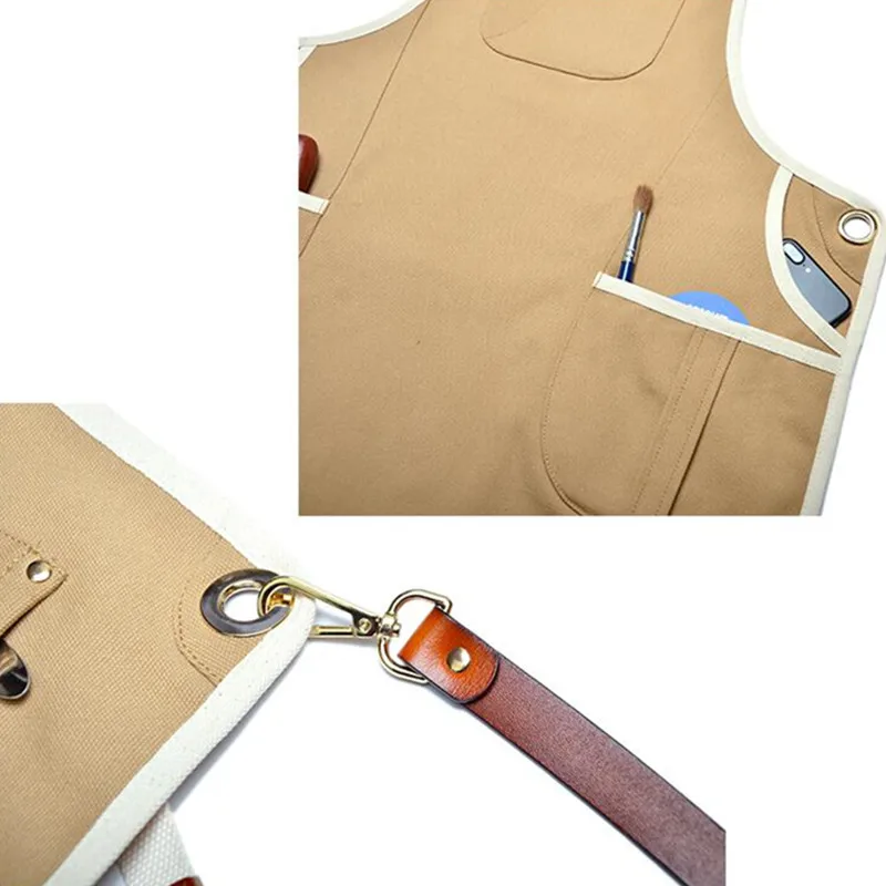 Canvas Apron Crossback Leather Straps E20-8