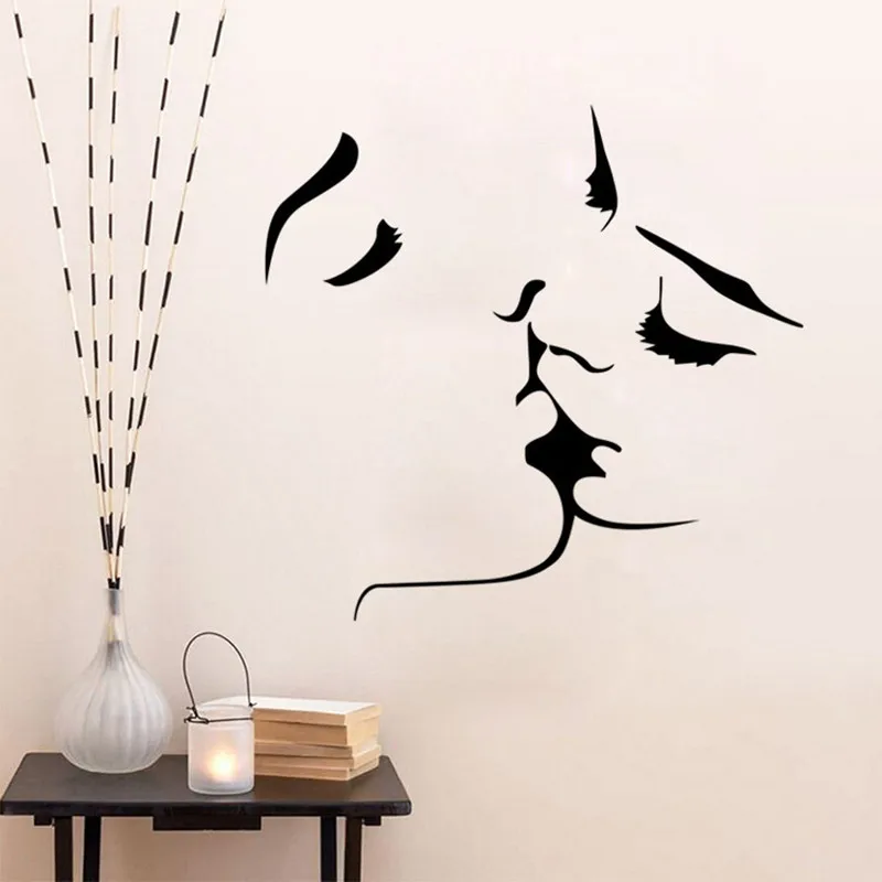 New kissing couple lovers wall Art sticker for wedding bedroom home