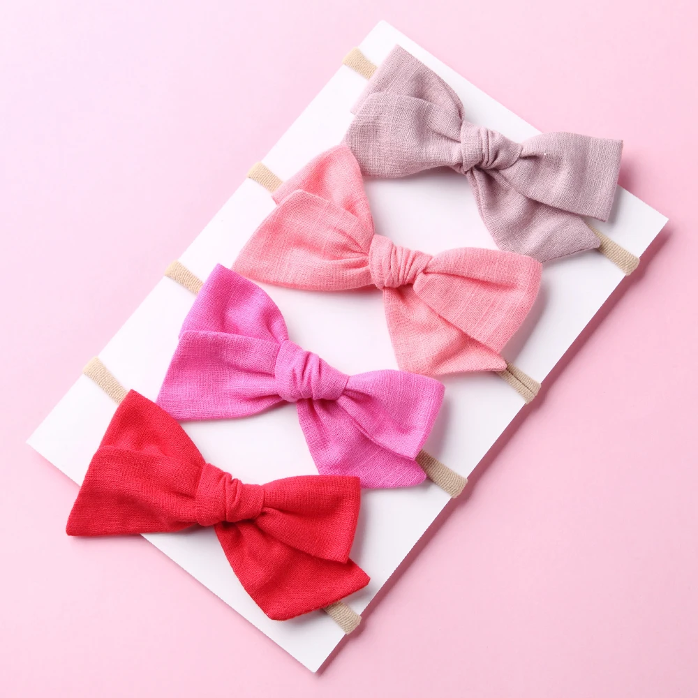 

Handtied School Girl Bow Nylon Headband or Hair Clips, Floral Print Fabric Bow Headbands Baby Shower Gift