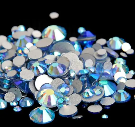 

Light Sapphir AB 3D Nail Art ss2 ss3 ss4 ss5 ss6 ss8 ss10 ss12 ss16 ss20 ss30 ss34 Glass / Crystal Nails Non HotFix Rhinestones