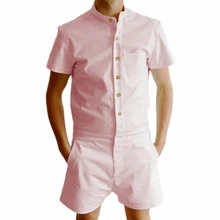 Sommer mode Kurzarm herren Strampler männlichen baumwolle Overall kühlen güter short schellfisch hosen Einzigartige Designe partei overalls