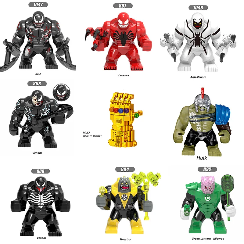 

Single Sale Venom Carnage Blocks Figure Marveled Anime Super Hero Hulk Venom Antman Building Blocks Set Model Toys