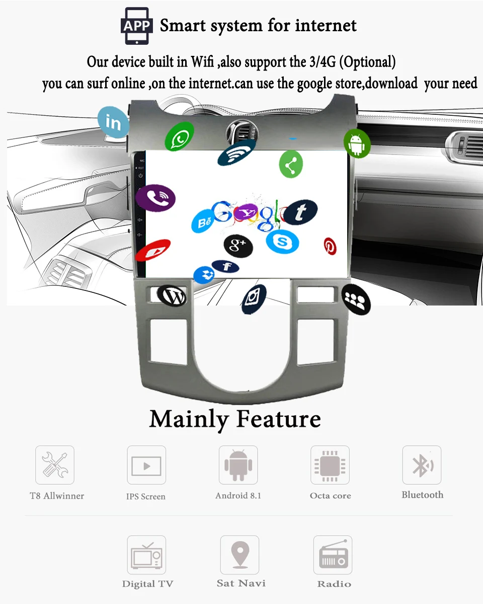 Best 9" android 9.1 Car Radio DVD Player for KIA forte 2009-2014 GPS Navigation Tape Recorder support DVR Camera Rear Carplay 4+64GB 6