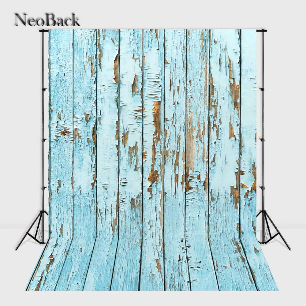 NeoBack 3x5ft 5x7ft blue tone Photography Background Wood
