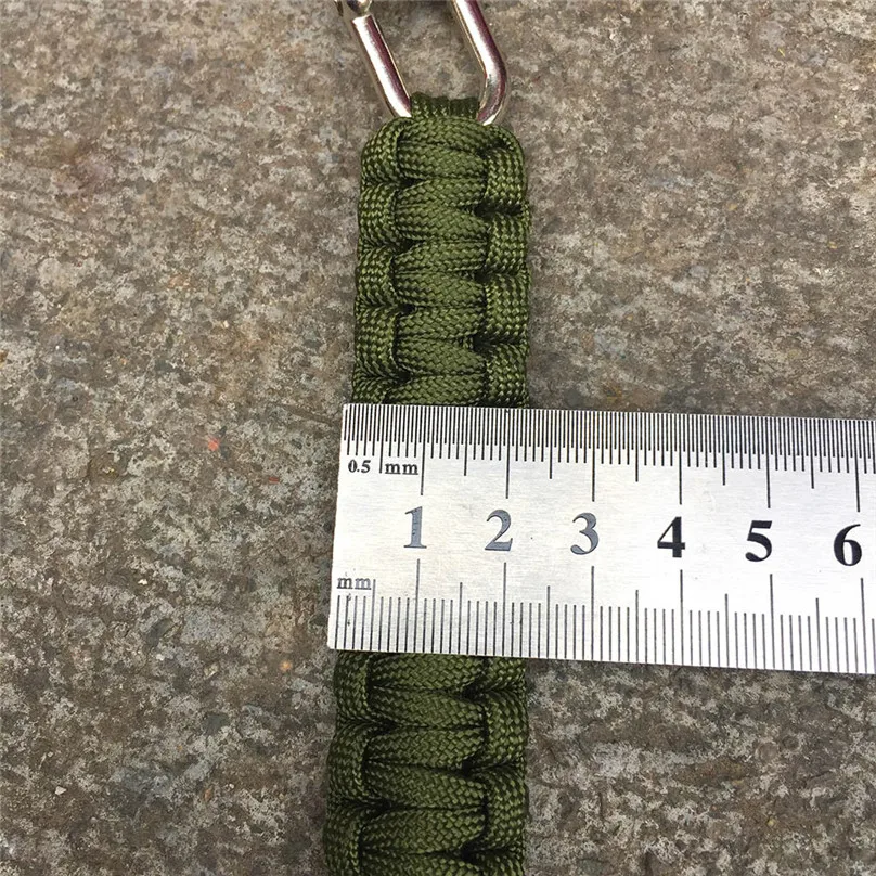 Outdoor Army Green Parachute Cord Survival Bracelet men's Black Stainless steel Adjustable Buckle Climbing Outdoor Tools #3d28 (9)