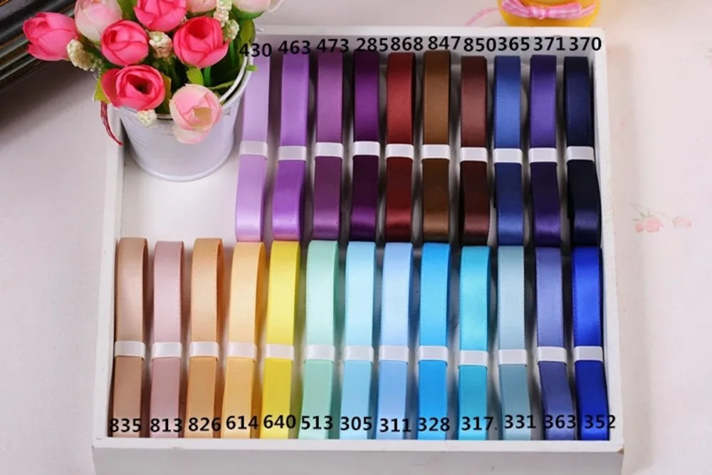 5meter/lot 9mm Width Colorful Silk Satin Ribbon Wedding Party Decoration Gift Craft Sewing