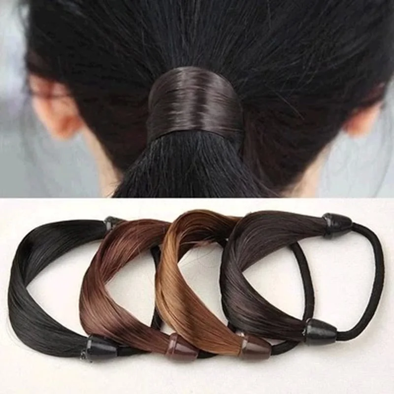 Модный парик, плетеная лента для волос для женщин, Резиновая лента в виде косички, корейский стиль, кольцо для волос для девочек, держатель для волос в виде конского хвоста