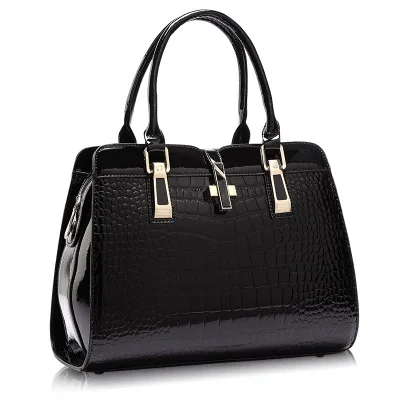 Aliwood,, женские сумки, Аллигатор, Крокодиловая Кожа, сумки на плечо, женские сумки-мессенджеры, роскошные брендовые дизайнерские сумки - Цвет: Черный