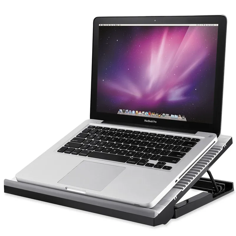 Aluminum alloy Laptop cooler 2 USB Ports Cooling Fan Tablet Cooling Pad