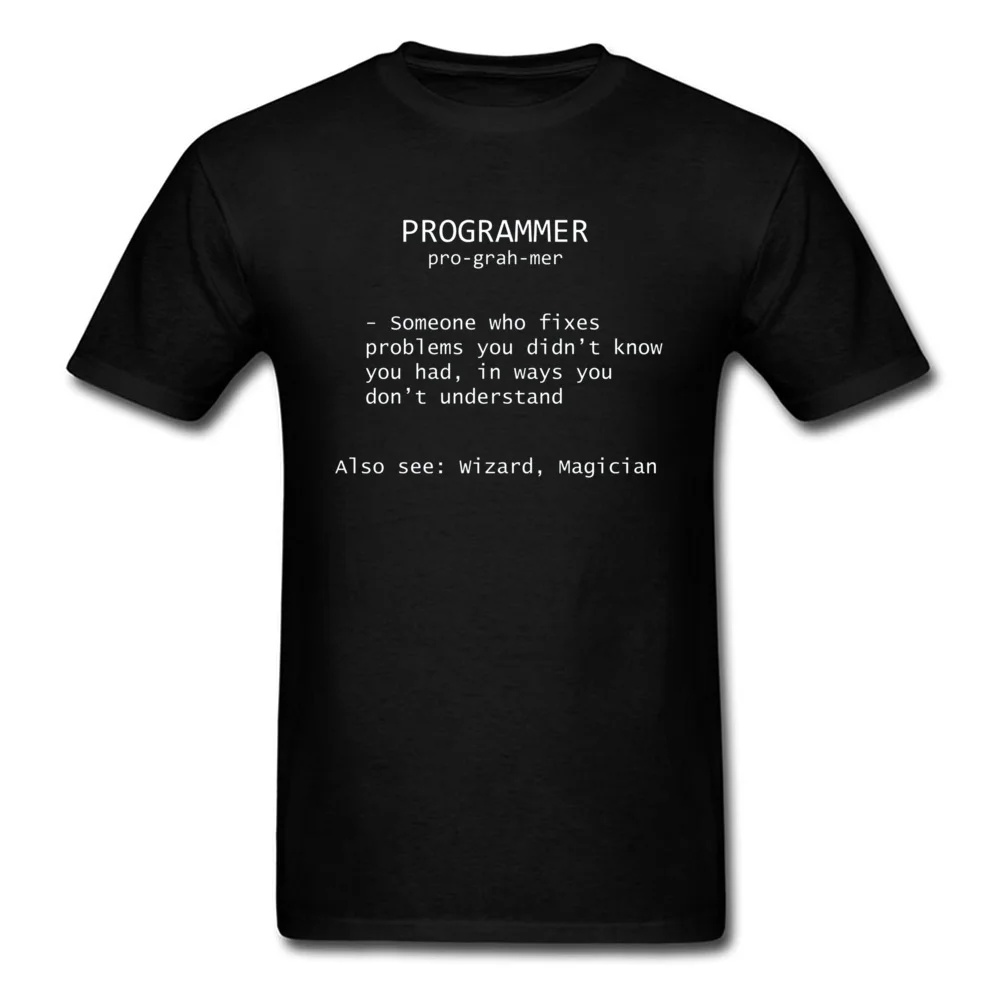 

Programmer Definition Wizard Magician T Shirt Witchcraft Project Coder Deisgn Computer Engineer Tshirts Father's Dady Gift Tees