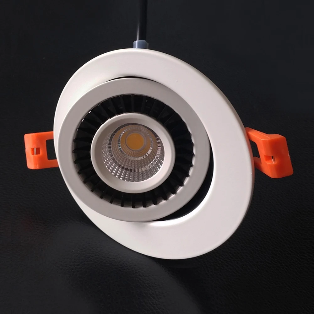 360 도 Orientable 7W LED 천장 스포트 라이트 드라이버리스 디밍 가능 HV COB 다운라이트, 조절 가능한 오목한 램프 홀 D90mm, 50 개