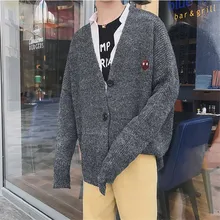 Зимние толстые Для мужчин свитер теплый вязаный свободный свитер Для мужчин Однобортный эластичность Свободные свитеры плюс Размеры M-2XL a5090