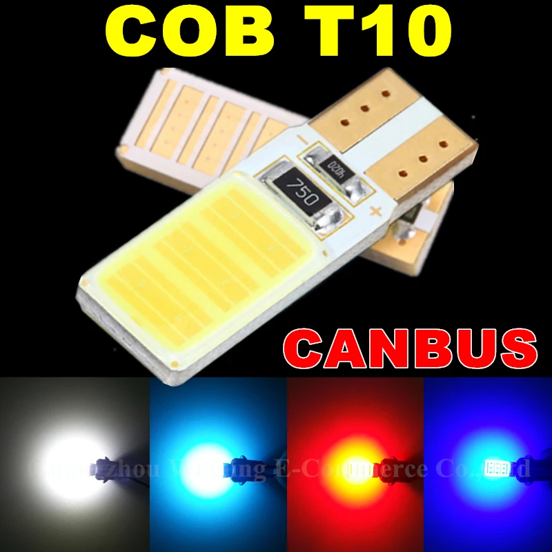 Wljh 2x высокое Мощность Canbus Нет Ошибка LED W5W T10 COB автомобилей лампа Интерьер Парковка свет Внешнее освещение Универсальный Авто светодиодные