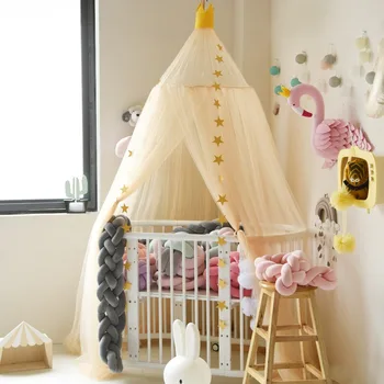 

Boys Girls Princess Bed Canopy Cotton Bed Valance Pest Control Reject Net Kids Room Decoration Baby Canopy Round Mosquito Net