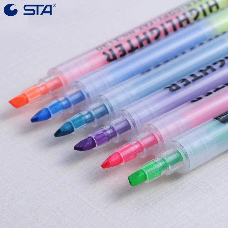 

STA Artist Set 6 Colors Dual Tip Brush Pens Fineliner Tip Perfect for Artists Watercolor Sketching Coloring Manga Art Markers