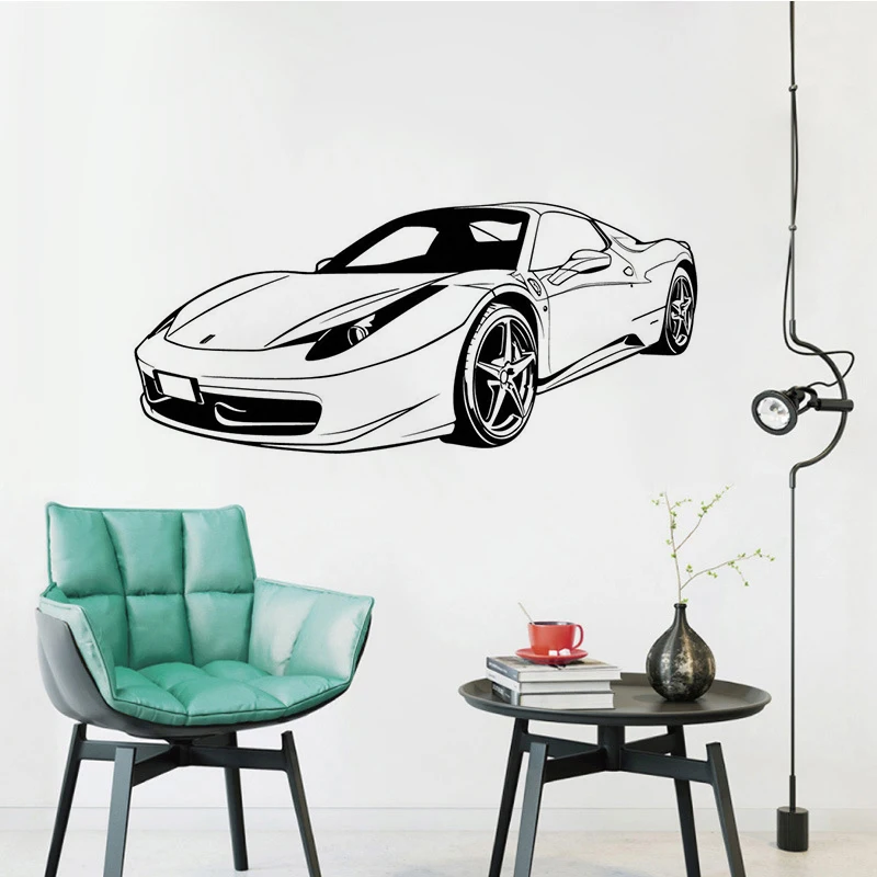 Us 4 76 30 Off Racing Car Wall Stickers Mural Pvc Wall Decal Transport Bedroom Decor Living Room Decoration Art Poster W020 In Wall Stickers From