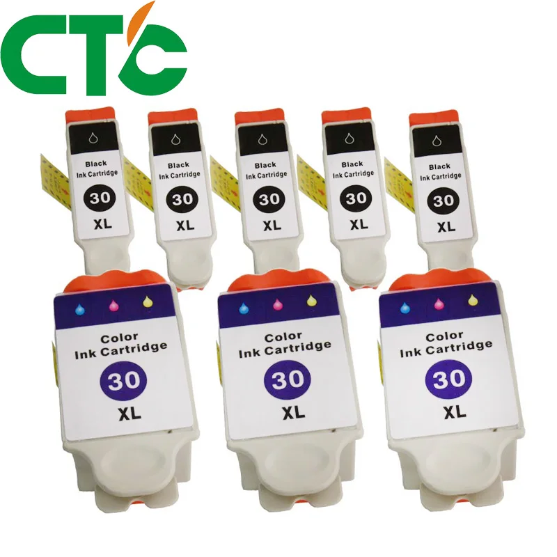 

8 Pack Ink Cartridge Compatible for Kodak 30 Easyshare ESP C110 C310 C315 OFFICE 2150 2170 HERO 3.1 5.1 ESP 1.2 3.2 3.2s
