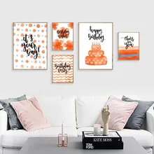 Birthday Wall Art Canvas Painting Make A Wish Art Poster Birthday Party Wall Pictures HD2446 свитшот print bar make a wish