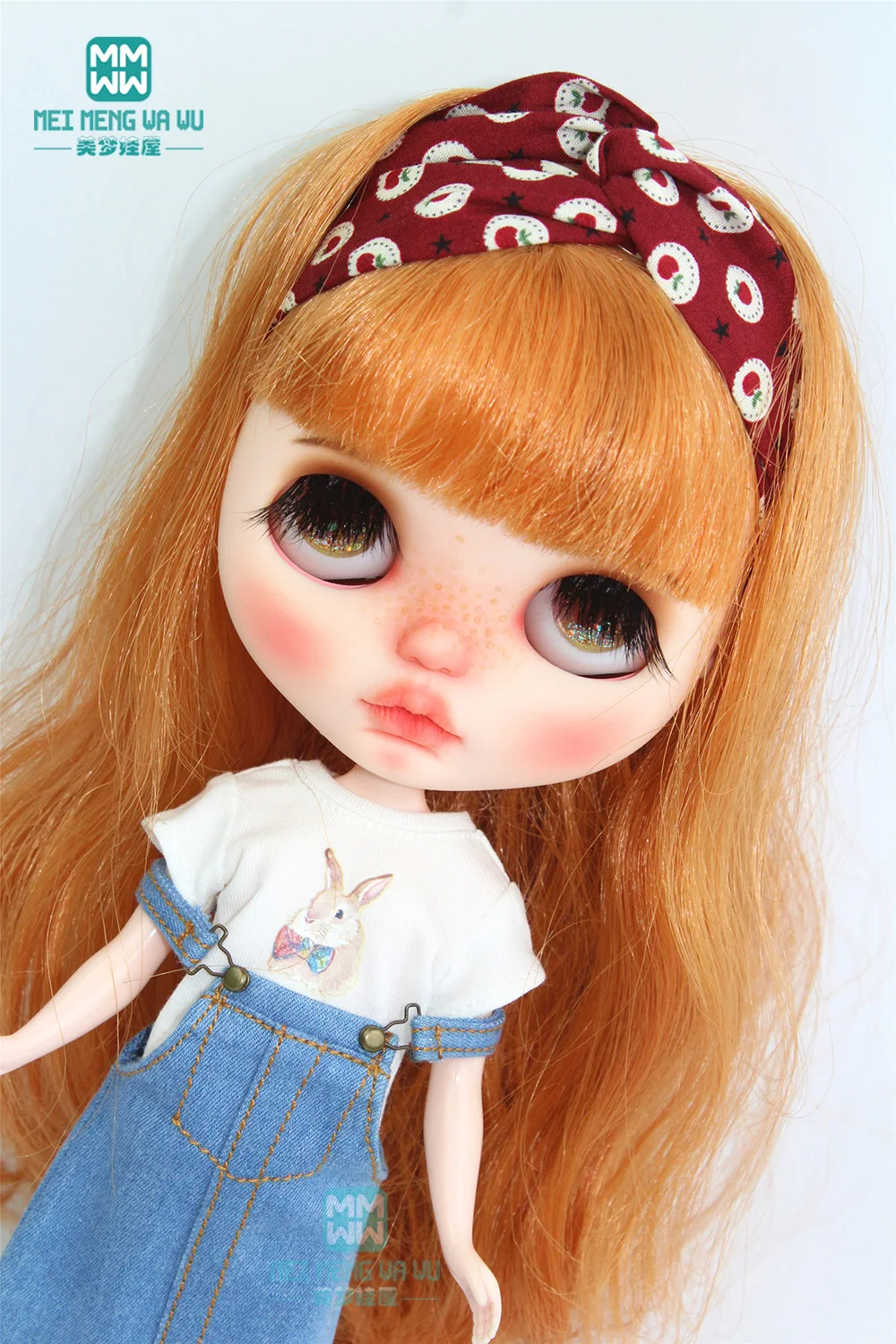 Одежда для куклы Blyth 1 шт. модное джинсовое платье на бретельках полосатые
