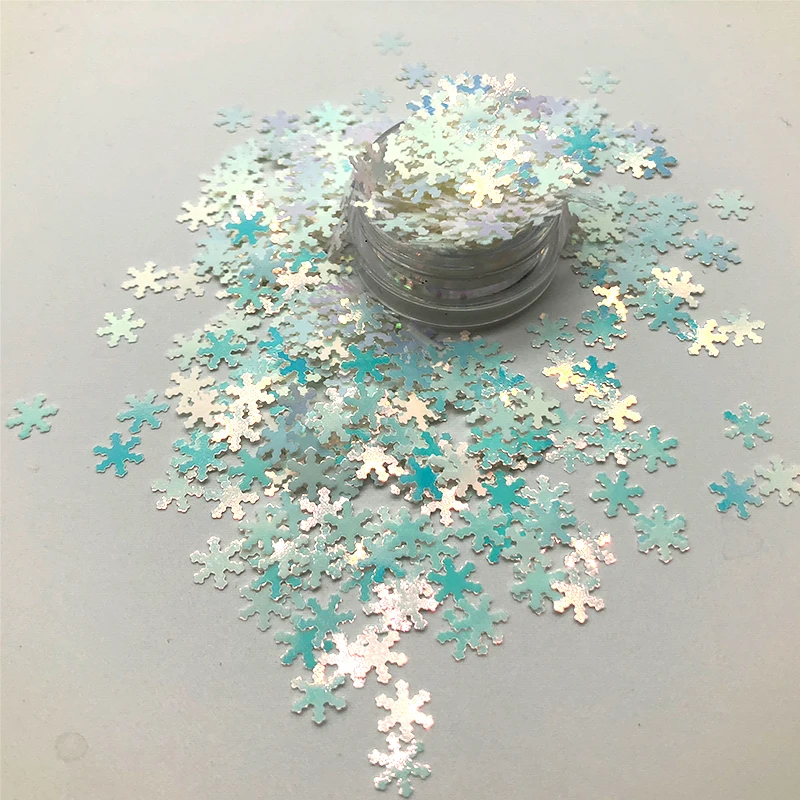 Новые голографические лазерные радужные снежинки массивные блестящие хлопья гвоздь искусство воображение снежный цветок блестки праздничные вечерние украшения