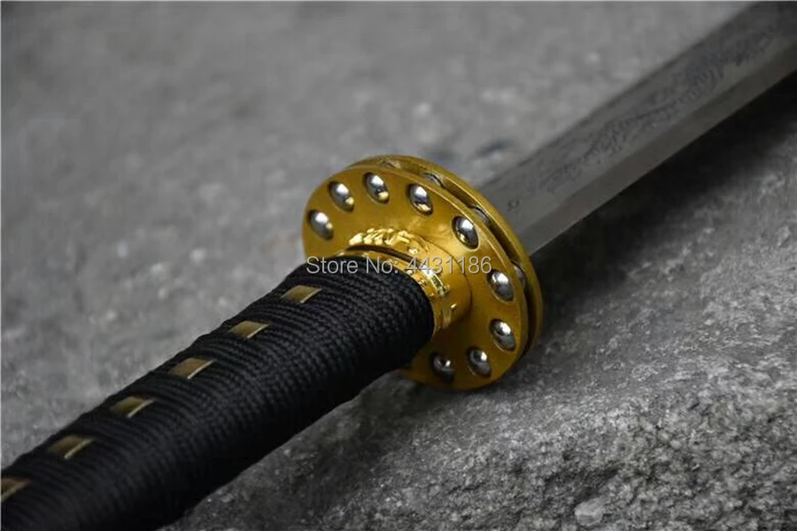 Уникальный дракон лезвие китайский боевой нож ушу шпага дао Меч Высокая марганцевая сталь острый срез бамбук боевой готов
