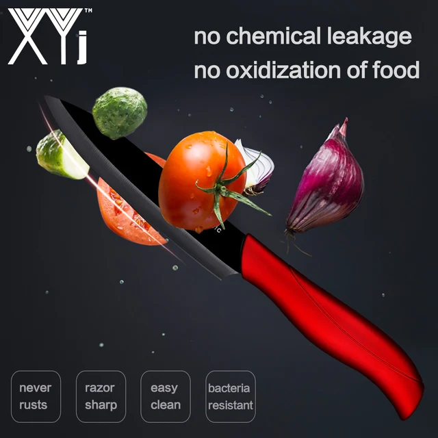 XYj Kitchen Knife Ceramic Knife Set 3" 4" 5" inch +Free Peeler Red Purple Blue Multi-colors ABS+TPR Handle Kitchen Accessories 4