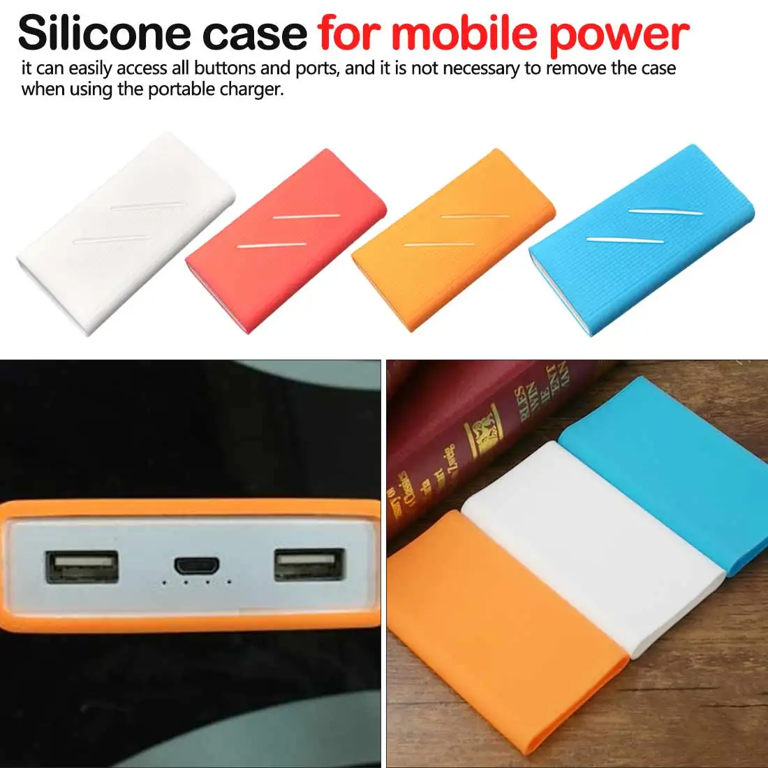 

Accessory Silicone Case Cover for New Millet 2 10000mAh Dual USB Mobile Power supply Power Bank Powerbank